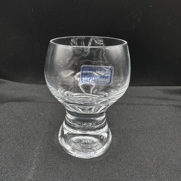 Bohemian Czech Crystal Shot Glasses 3oz Weighted Base Set of 6 Vintage 1990s - Picture 6 of 8